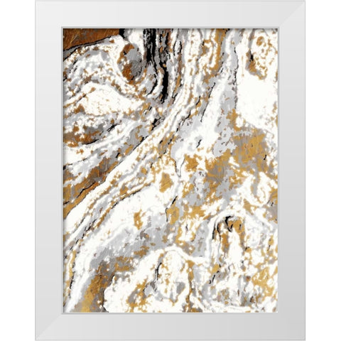 Gold Marble White Modern Wood Framed Art Print by Grey, Jace