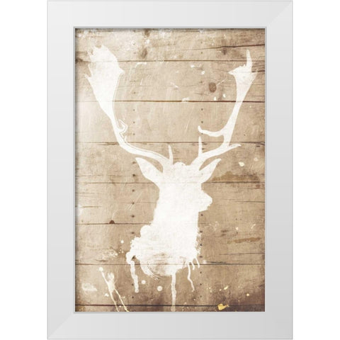 Deer Drip Mate White Modern Wood Framed Art Print by Grey, Jace