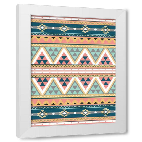 Cotton Candy Aztec White Modern Wood Framed Art Print by Grey, Jace