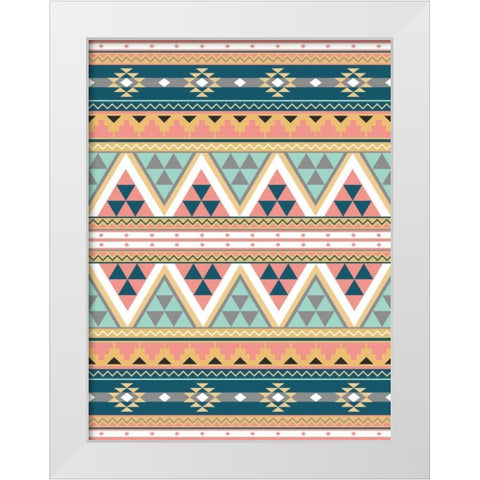 Cotton Candy Aztec White Modern Wood Framed Art Print by Grey, Jace