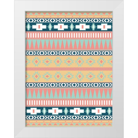 Cotton Candy Aztec Mate White Modern Wood Framed Art Print by Grey, Jace