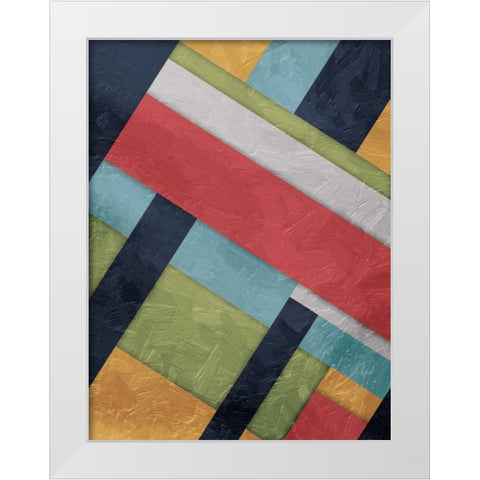 Stipe Overlay White Modern Wood Framed Art Print by Grey, Jace
