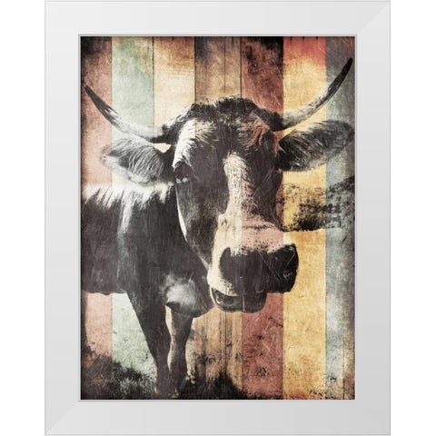 Miultiwood Vintage Cow Mate White Modern Wood Framed Art Print by Grey, Jace