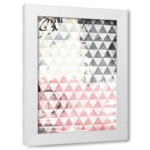 Rose Tri Abstract White Modern Wood Framed Art Print by Grey, Jace