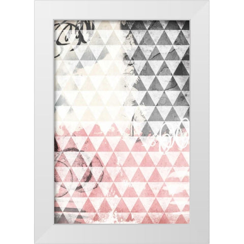 Rose Tri Abstract White Modern Wood Framed Art Print by Grey, Jace