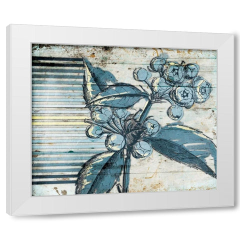 Striped Blue Steal White Modern Wood Framed Art Print by Grey, Jace