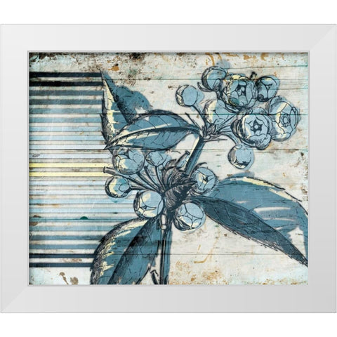 Striped Blue Steal White Modern Wood Framed Art Print by Grey, Jace