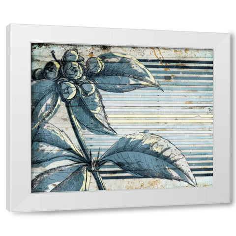 Striped Blue Steal Mate White Modern Wood Framed Art Print by Grey, Jace
