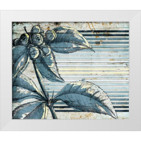 Striped Blue Steal Mate White Modern Wood Framed Art Print by Grey, Jace