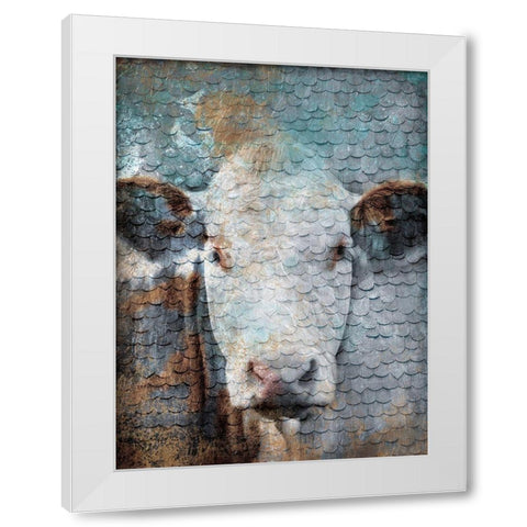 Cow Scales White Modern Wood Framed Art Print by Grey, Jace