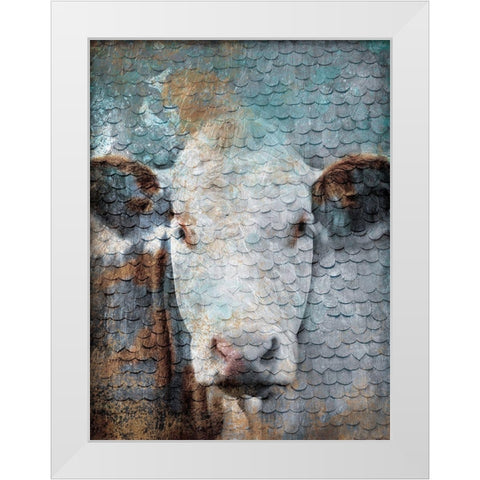 Cow Scales White Modern Wood Framed Art Print by Grey, Jace