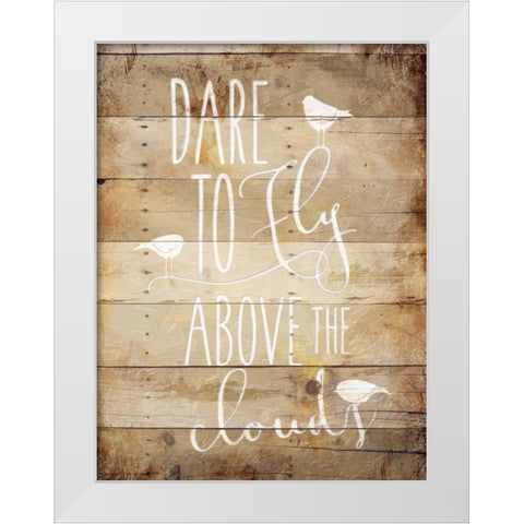 Dare Birds White Modern Wood Framed Art Print by Grey, Jace