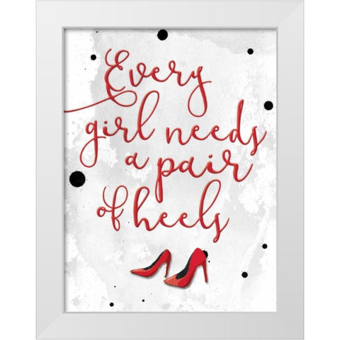 Pair Of Heels White Modern Wood Framed Art Print by Grey, Jace