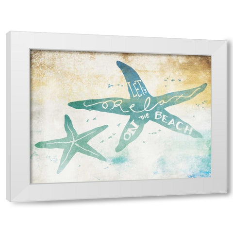 Lets Relax White Modern Wood Framed Art Print by Grey, Jace