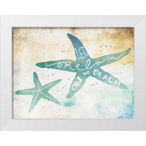 Lets Relax White Modern Wood Framed Art Print by Grey, Jace