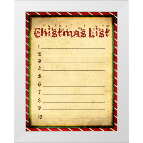 Christmas List White Modern Wood Framed Art Print by Grey, Jace