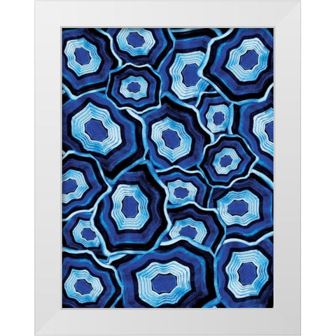 Plenty Of Blue Agates White Modern Wood Framed Art Print by Grey, Jace