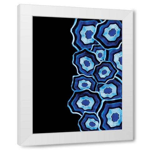 Half Of Blue Agates White Modern Wood Framed Art Print by Grey, Jace