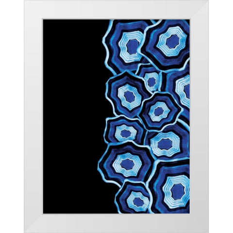 Half Of Blue Agates White Modern Wood Framed Art Print by Grey, Jace