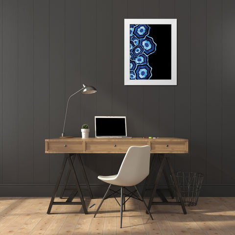 Other Half Of Blue Agates White Modern Wood Framed Art Print by Grey, Jace