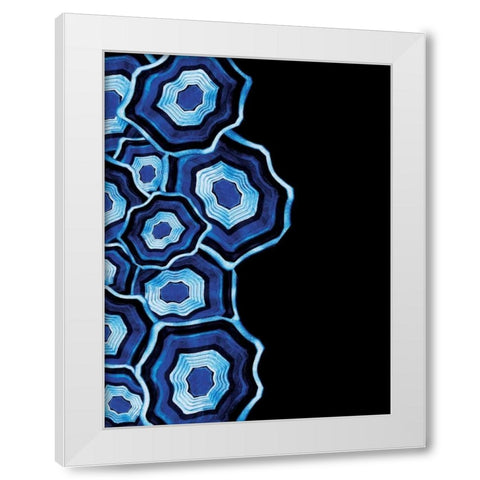 Other Half Of Blue Agates White Modern Wood Framed Art Print by Grey, Jace