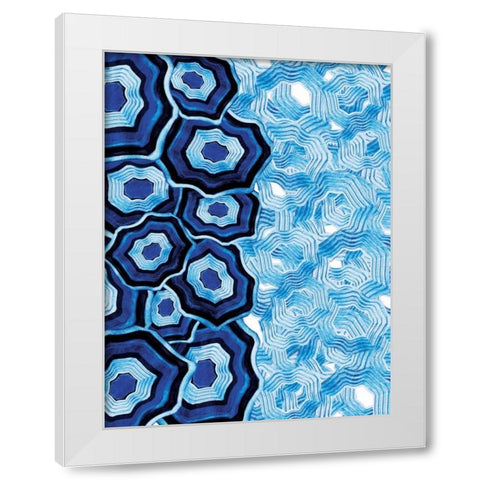 Half Of Blue White Agates White Modern Wood Framed Art Print by Grey, Jace