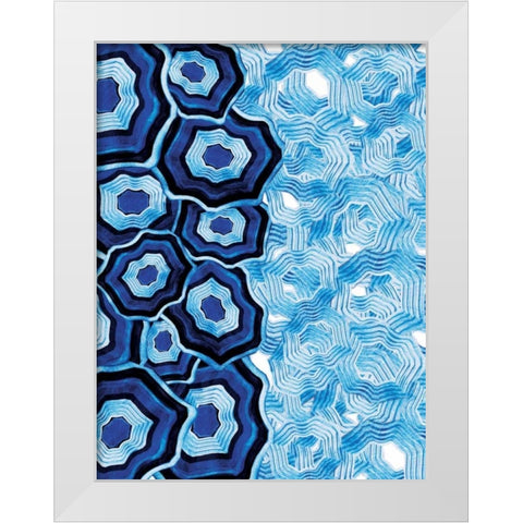 Half Of Blue White Agates White Modern Wood Framed Art Print by Grey, Jace