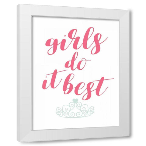 Girls Do It White Modern Wood Framed Art Print by Grey, Jace