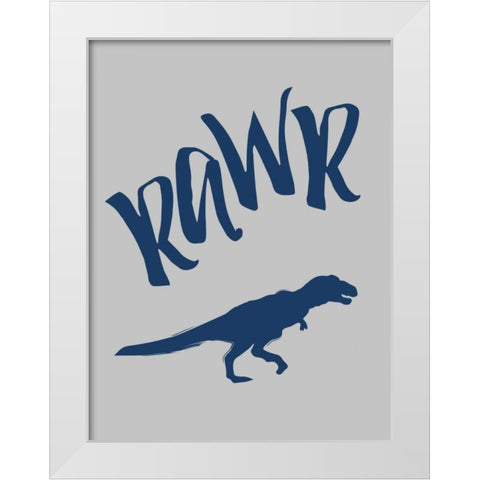 RAWR Full White Modern Wood Framed Art Print by Grey, Jace