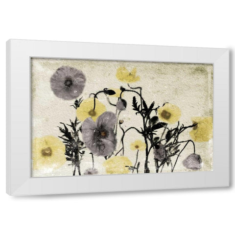 Stone Wash Poppies White Modern Wood Framed Art Print by Grey, Jace
