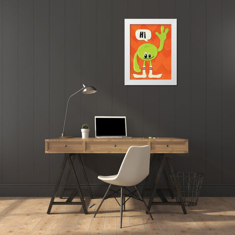 Monster Hi White Modern Wood Framed Art Print by Grey, Jace
