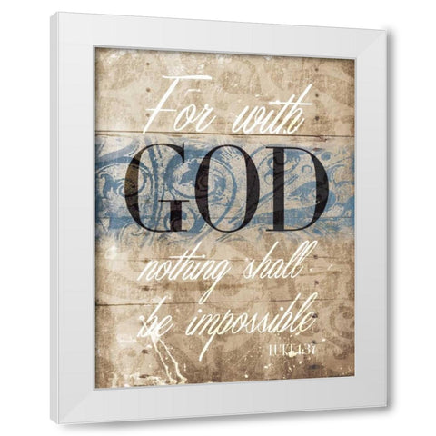 Luke God White Modern Wood Framed Art Print by Grey, Jace