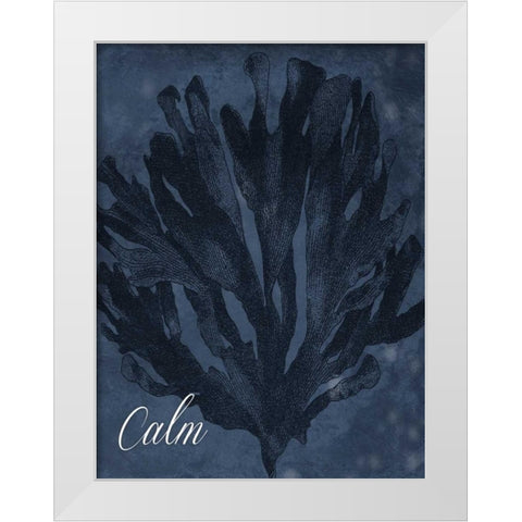 Blue Water Coral Calm White Modern Wood Framed Art Print by Grey, Jace