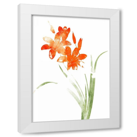 Watered Down Bright Orange White Modern Wood Framed Art Print by Grey, Jace