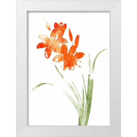 Watered Down Bright Orange White Modern Wood Framed Art Print by Grey, Jace