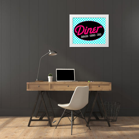 Diner Bright White Modern Wood Framed Art Print by Grey, Jace