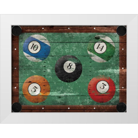 Pool Table White Modern Wood Framed Art Print by Grey, Jace