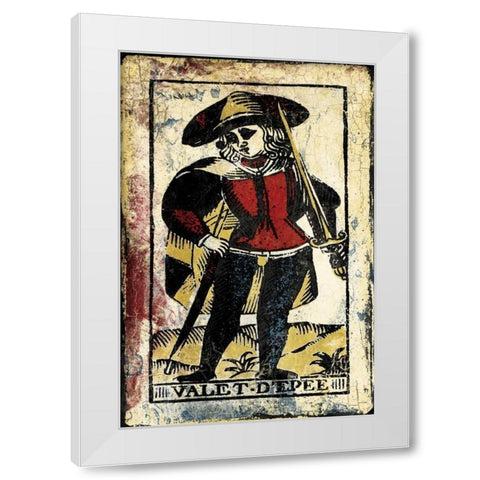 Sword Card White Modern Wood Framed Art Print by Grey, Jace