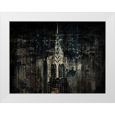 The Golden Skyline White Modern Wood Framed Art Print by Grey, Jace