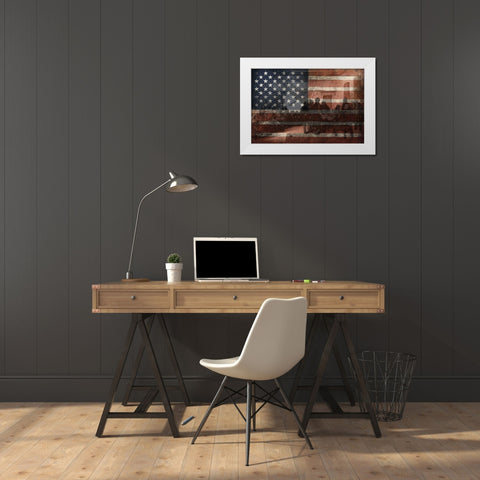 Declare USA White Modern Wood Framed Art Print by Grey, Jace