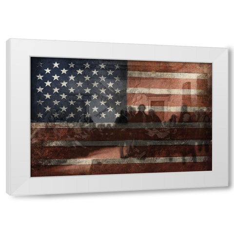 Declare USA White Modern Wood Framed Art Print by Grey, Jace