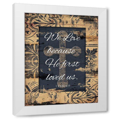 Loved Us White Modern Wood Framed Art Print by Grey, Jace