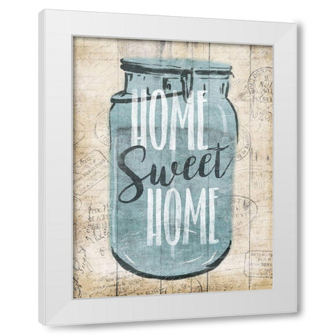 Jar Sweet Home White Modern Wood Framed Art Print by Grey, Jace