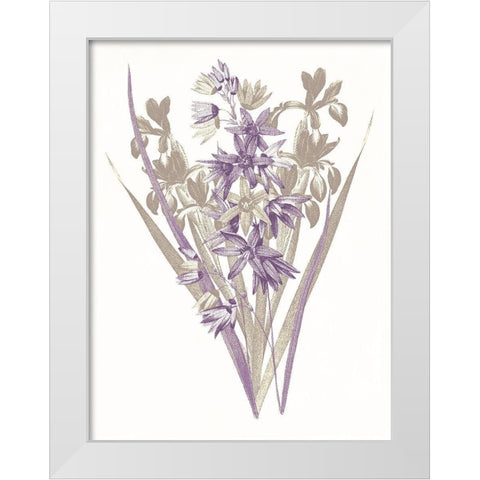 Lavender Flowers Three White Modern Wood Framed Art Print by Grey, Jace