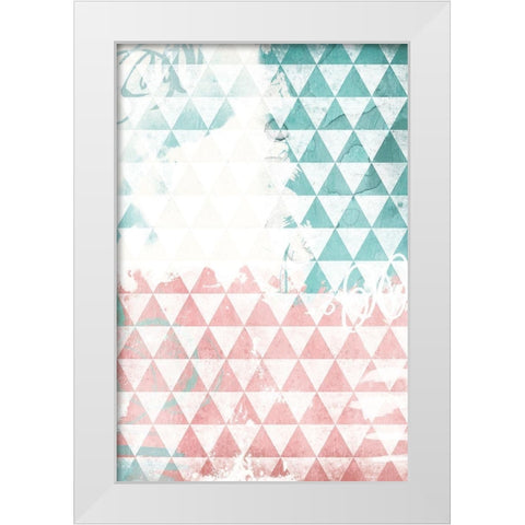 Soft Triangles White Modern Wood Framed Art Print by Grey, Jace