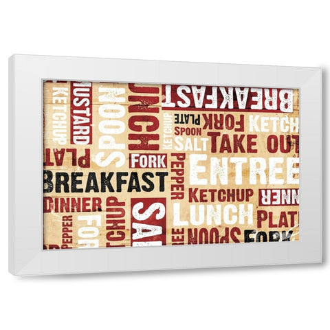 Breakfast Lunch White Modern Wood Framed Art Print by Grey, Jace