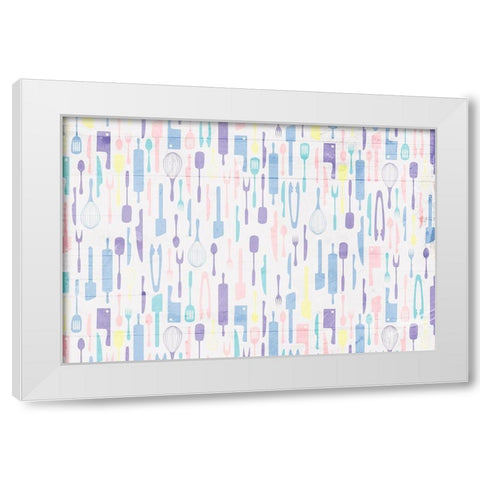 Kitchen Utensils Soft White Modern Wood Framed Art Print by Grey, Jace