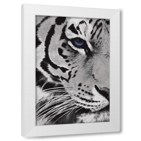Tiger Purple Eye White Modern Wood Framed Art Print by Grey, Jace
