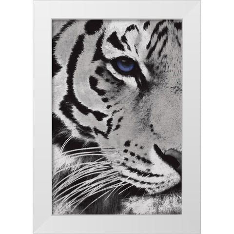Tiger Purple Eye White Modern Wood Framed Art Print by Grey, Jace