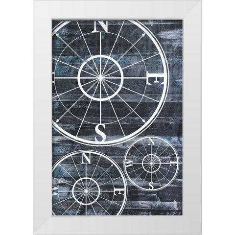 Wooden Compass White Modern Wood Framed Art Print by Grey, Jace